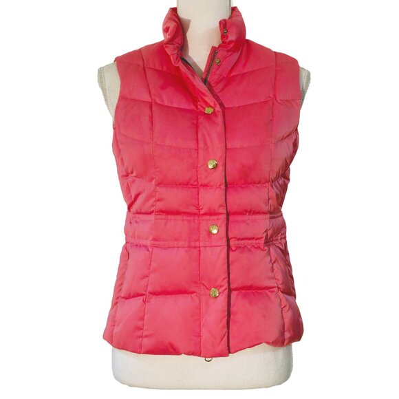 Lilly Pulitzer Pink Puffer Vest with Hidden Zipper Outer Snaps Duck Down Filling - Picture 1 of 15